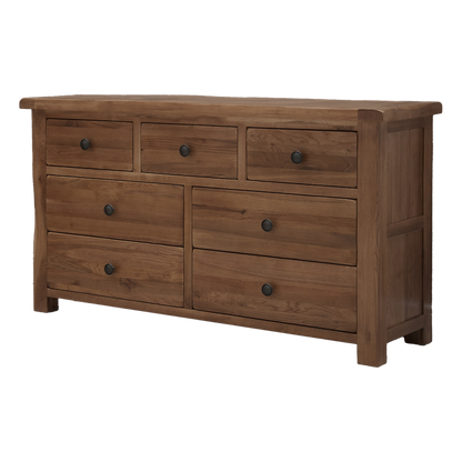 Rustic Oak 7 Drawer Chest