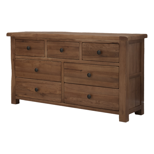 Rustic Oak 7 Drawer Chest