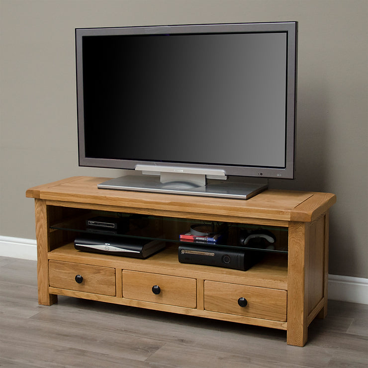 Rustic Oak Large TV Unit