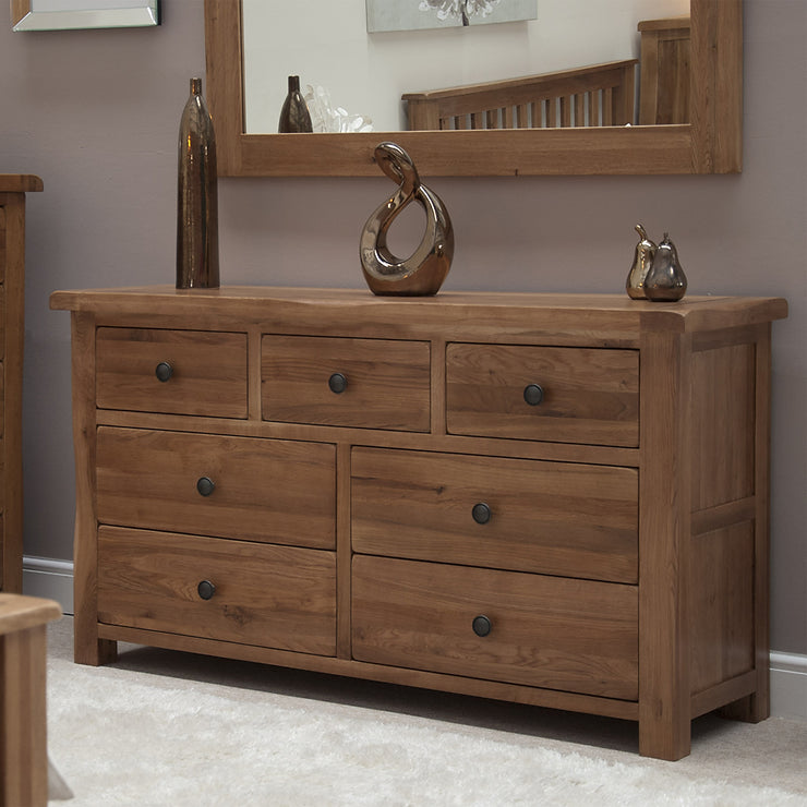 Rustic Oak 7 Drawer Chest