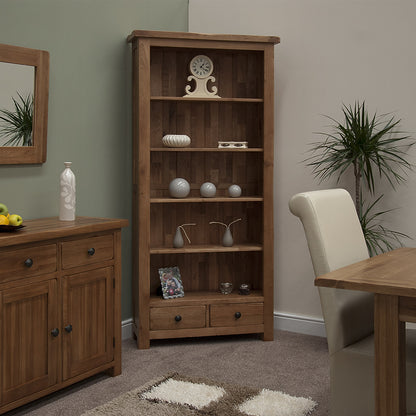 Rustic Oak Large Bookcase