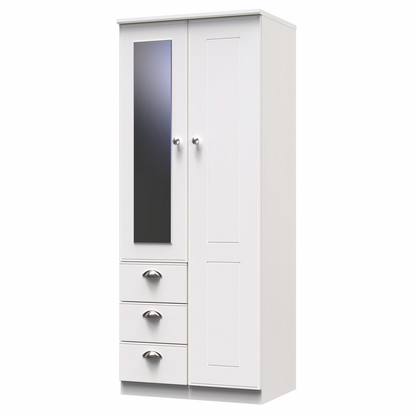 Kensington Mirrored Wardrobe with 3 Drawers