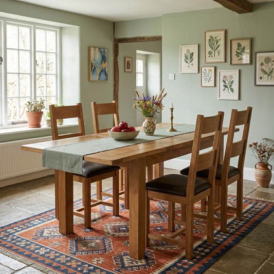 Rustic Oak Extending Dining Table