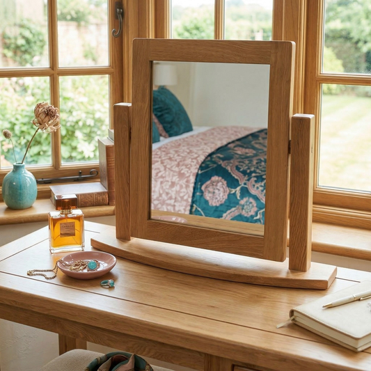 Rustic Oak Dressing Table Mirror
