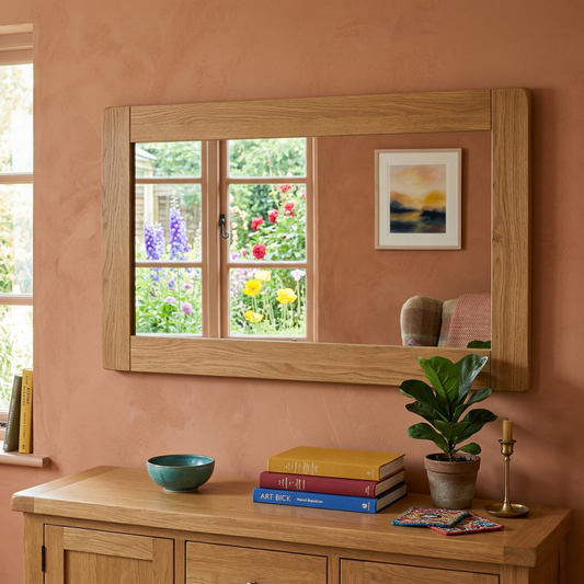 Rustic Oak Large Wall Mirror